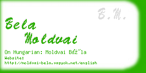 bela moldvai business card